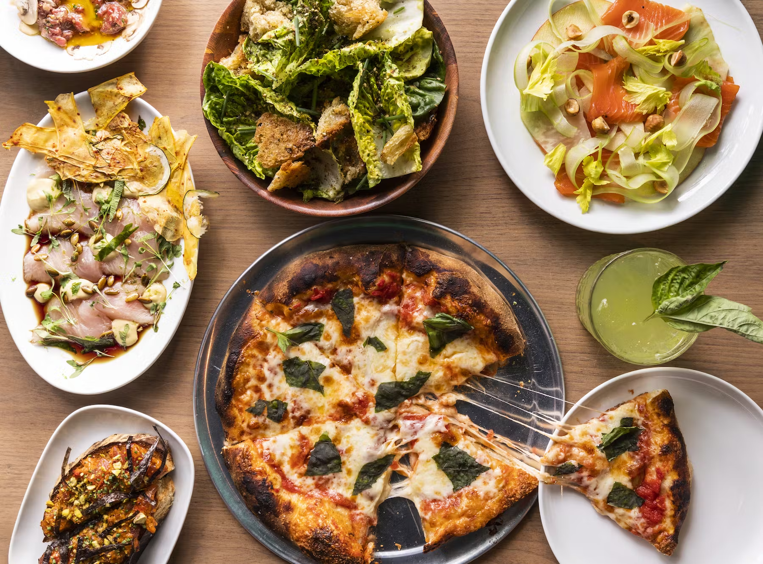 Spread of food on a table