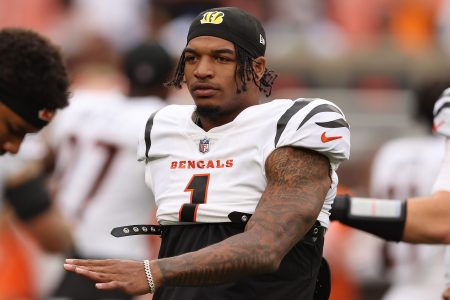 Ja'Marr Chase at Cleveland Browns Stadium.
