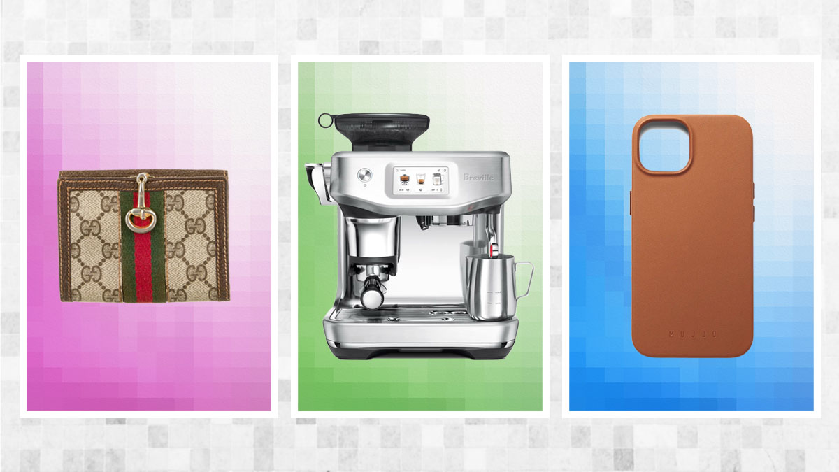 a collage of items that the InsideHook Editors bought in July on a checked background