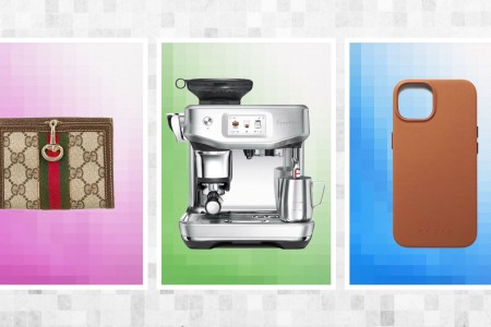 a collage of items that the InsideHook Editors bought in July on a checked background