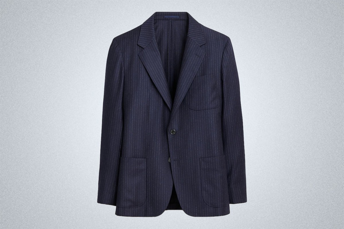 J.Crew Italian Wool Flannel Kenmare Chalk Stripe Suit Jacket