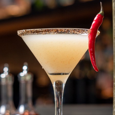 The Comfortably Numb martini, with Thai chili, green Szechuan peppercorns, vanilla vodka and lychee