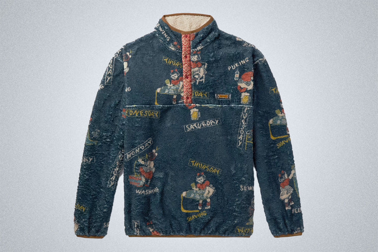 KAPITAL Kountry Calendar Printed Fleece Sweatshirt