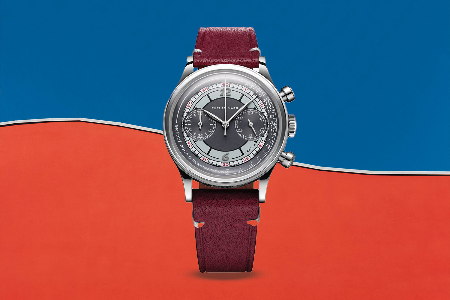 Mahogany and gray-silver watch