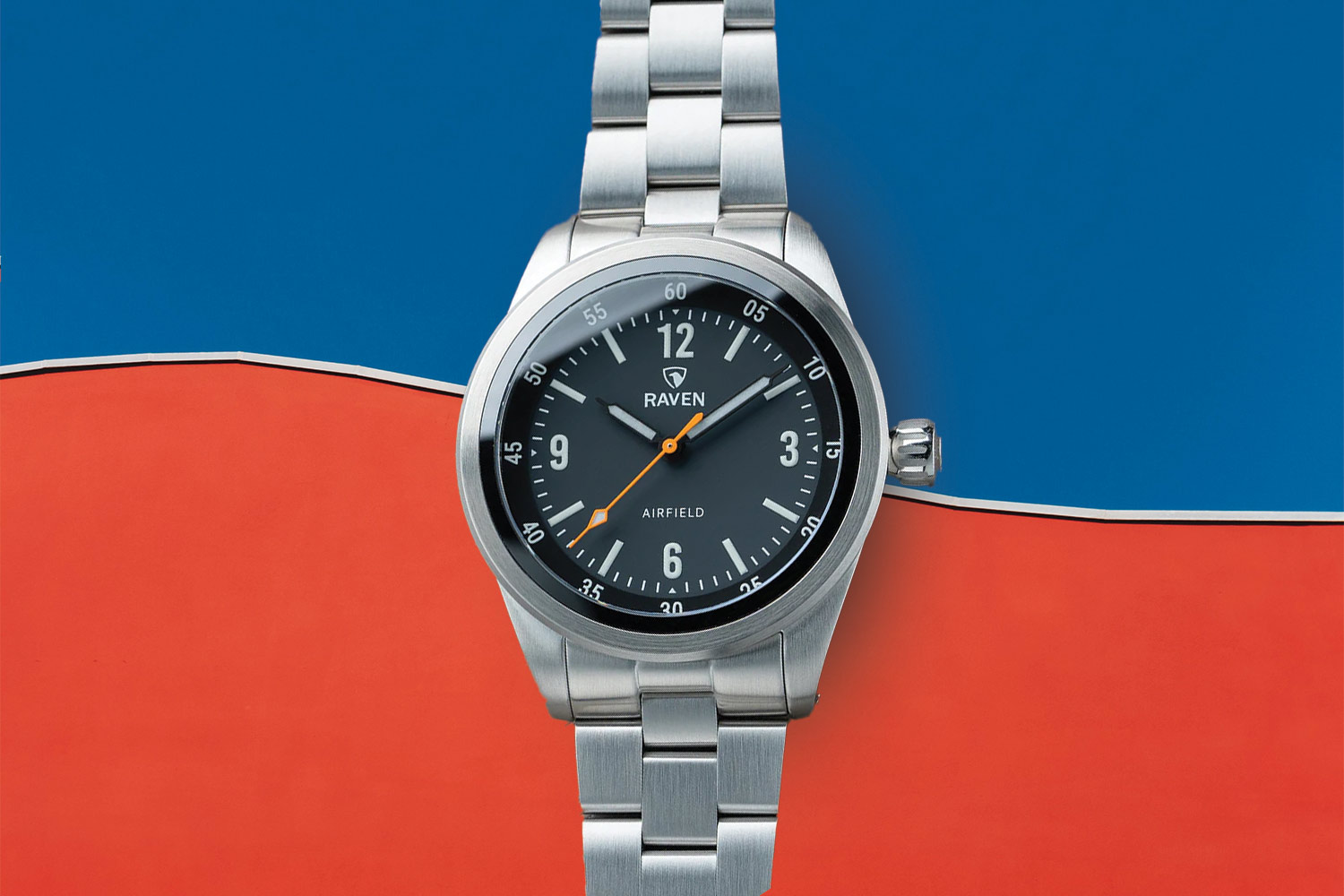 Silver and black watch