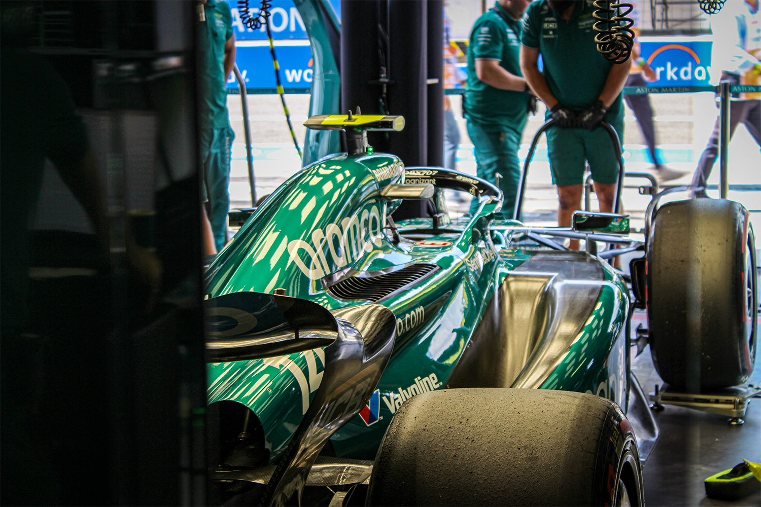 Aston Martin's Formula 1 car at the Italian Grand Prix 2023