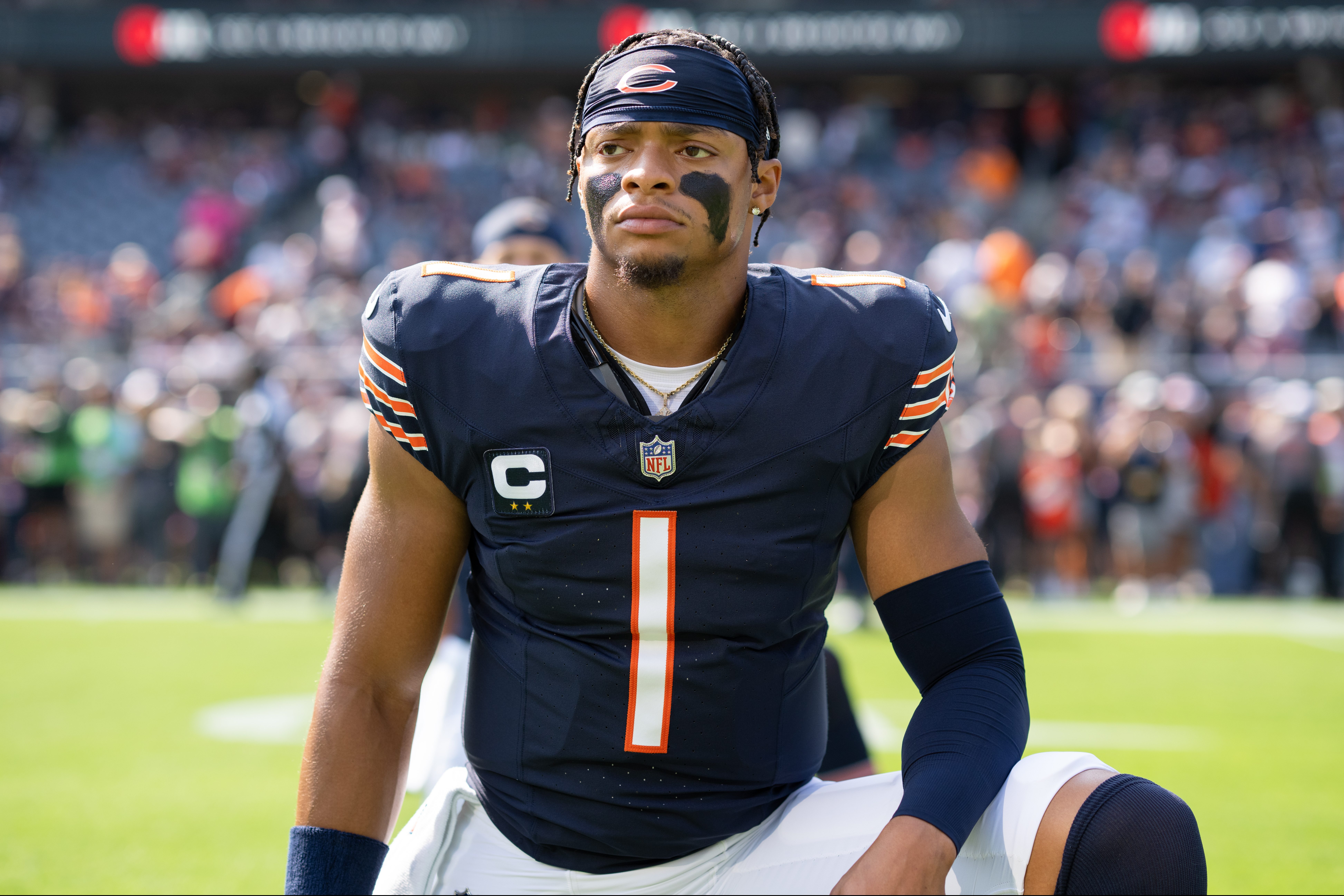 Quarterback Justin Fields of the Chicago Bears.