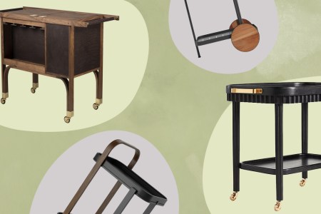 four different bar carts