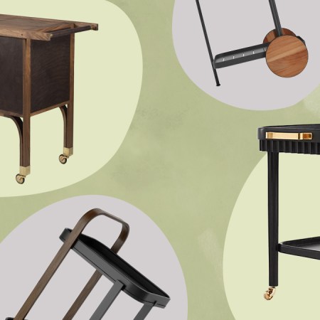 four different bar carts