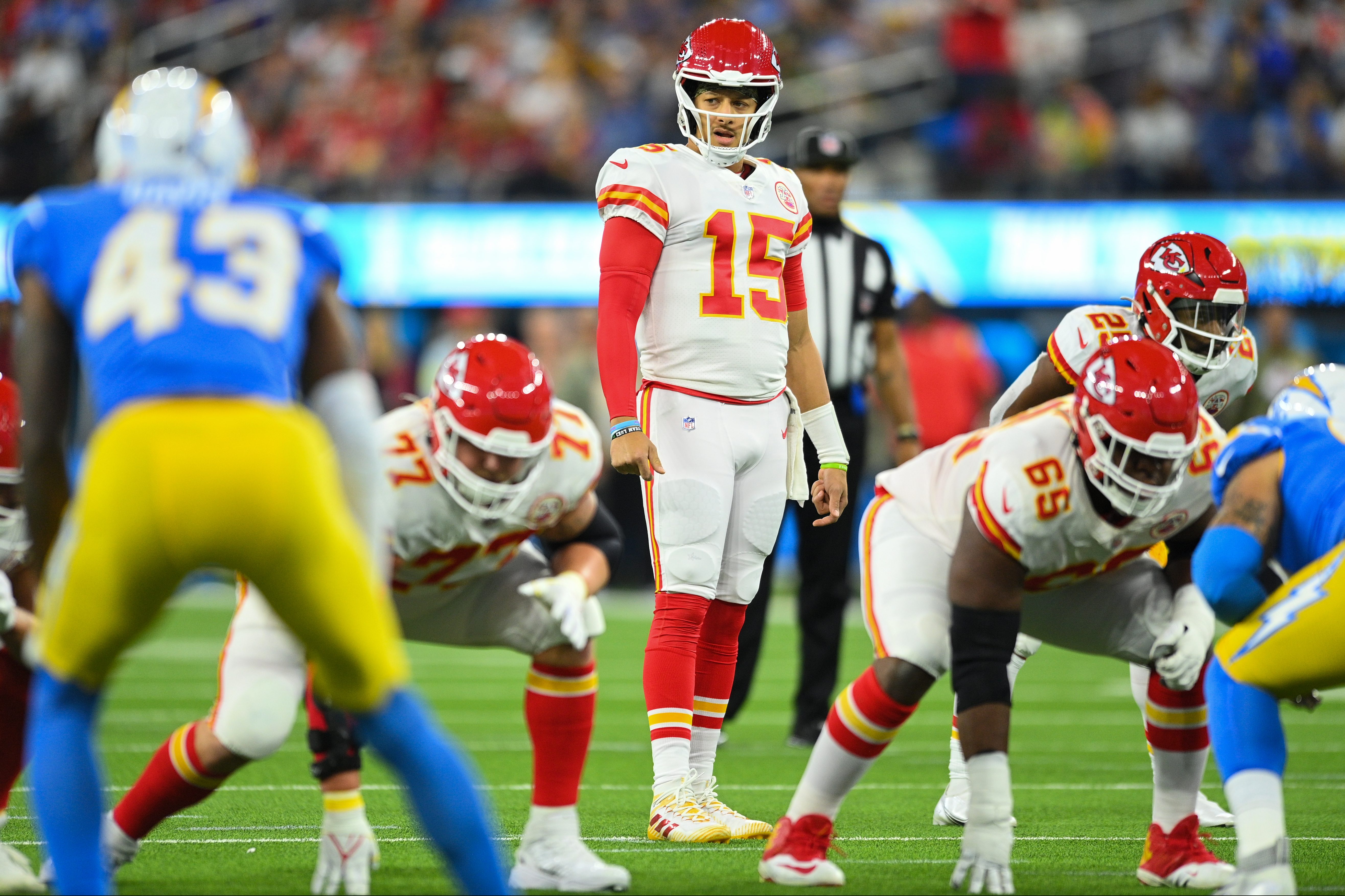 Kansas City Chiefs quarterback Patrick Mahomes at SoFi Stadium.