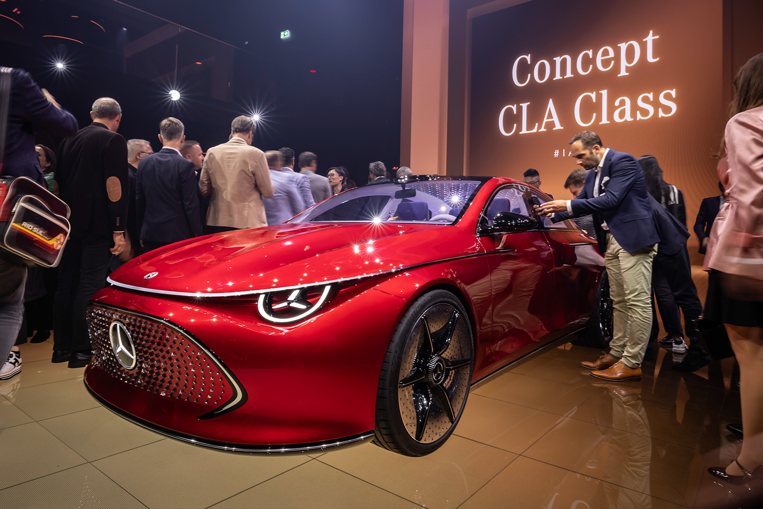 The Mercedes-Benz Concept CLA Class sedan at the IAA Mobility Show in Munich in 2023