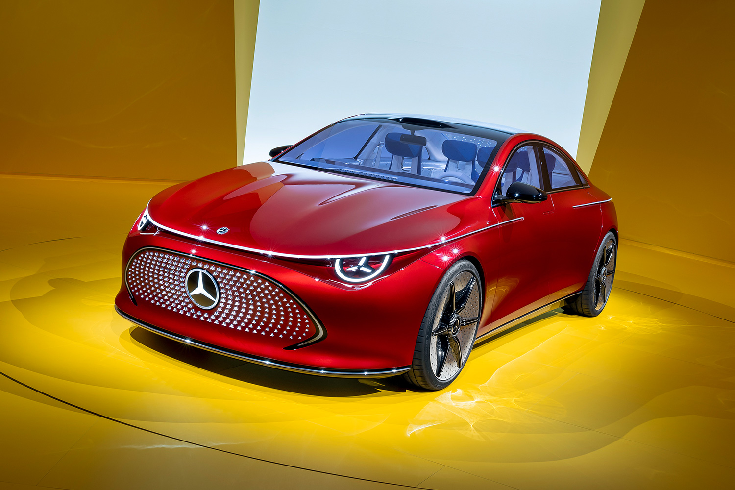 The Mercedes-Benz Concept CLA Class sedan at the IAA Mobility Show in Munich in 2023