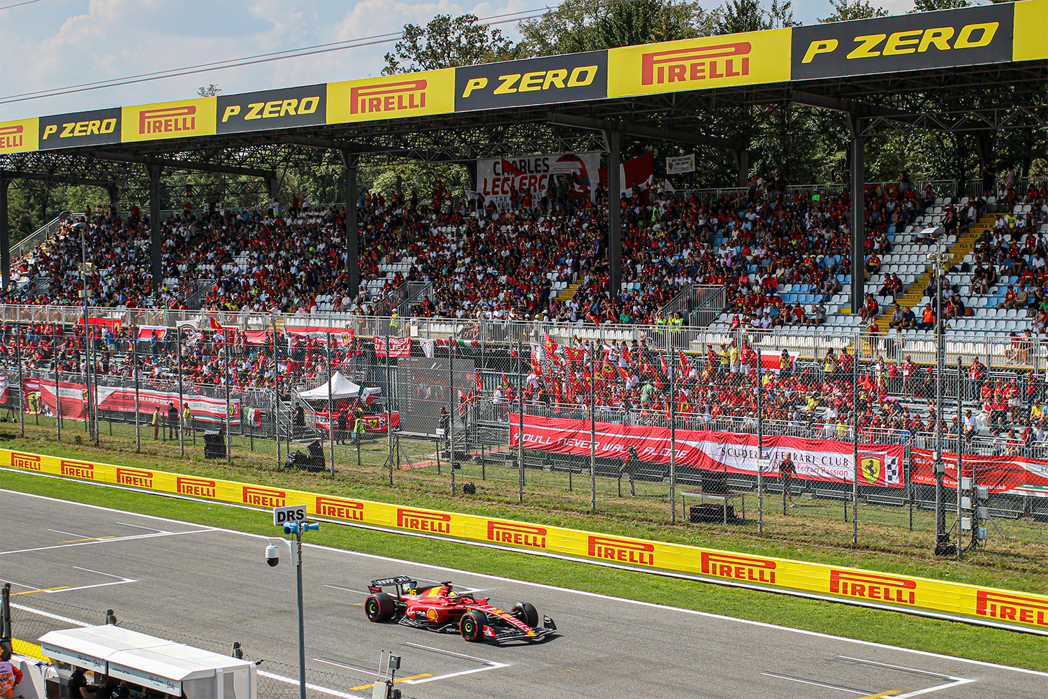 Fans in the stands at the Monza Circuit for the Italian Grand Prix 2023