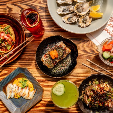 Spread of food on a table
