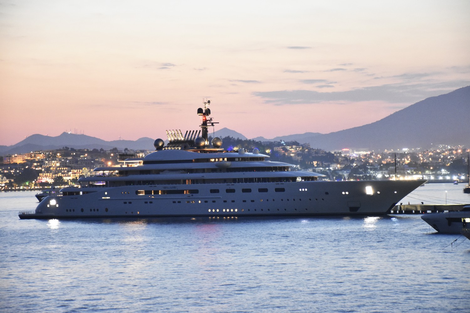 Massive yacht docking