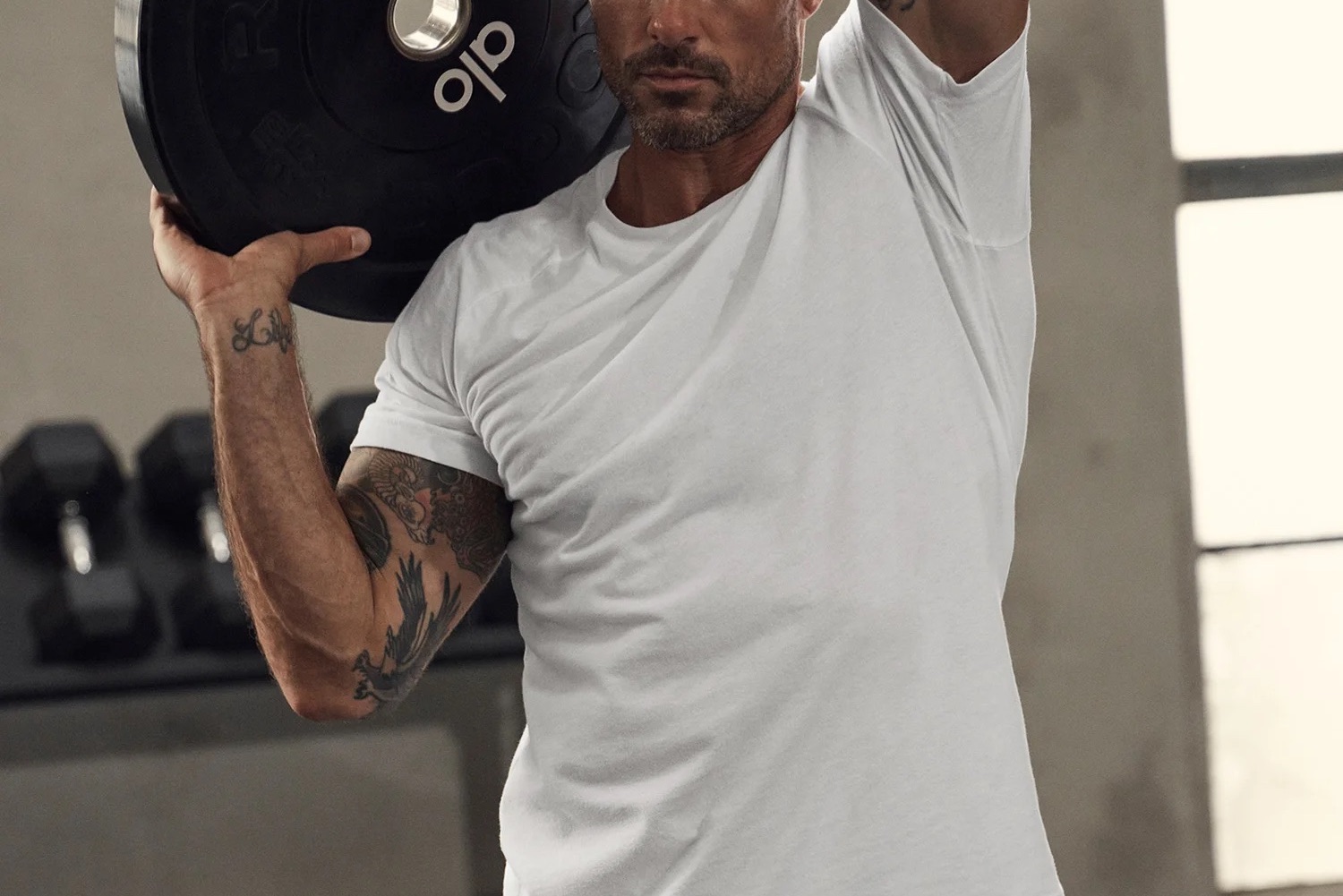 a model in alo yoga clothing