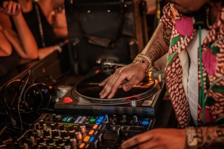 Anderson Paak on the turntables at dante's hifi in miami