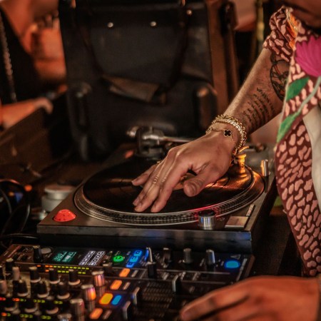 Anderson Paak on the turntables at dante's hifi in miami