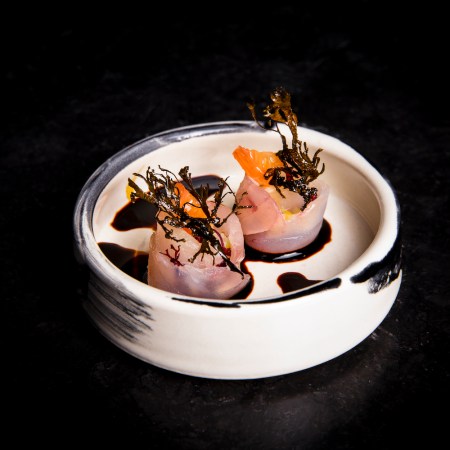 Sushi-shaped food on a dish