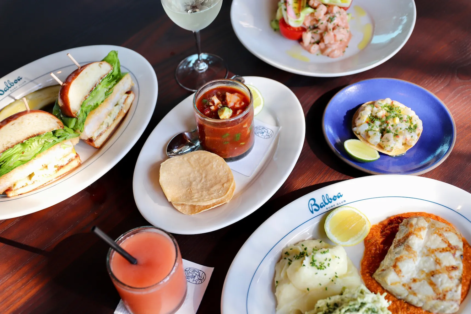 Spread of dishes on a table