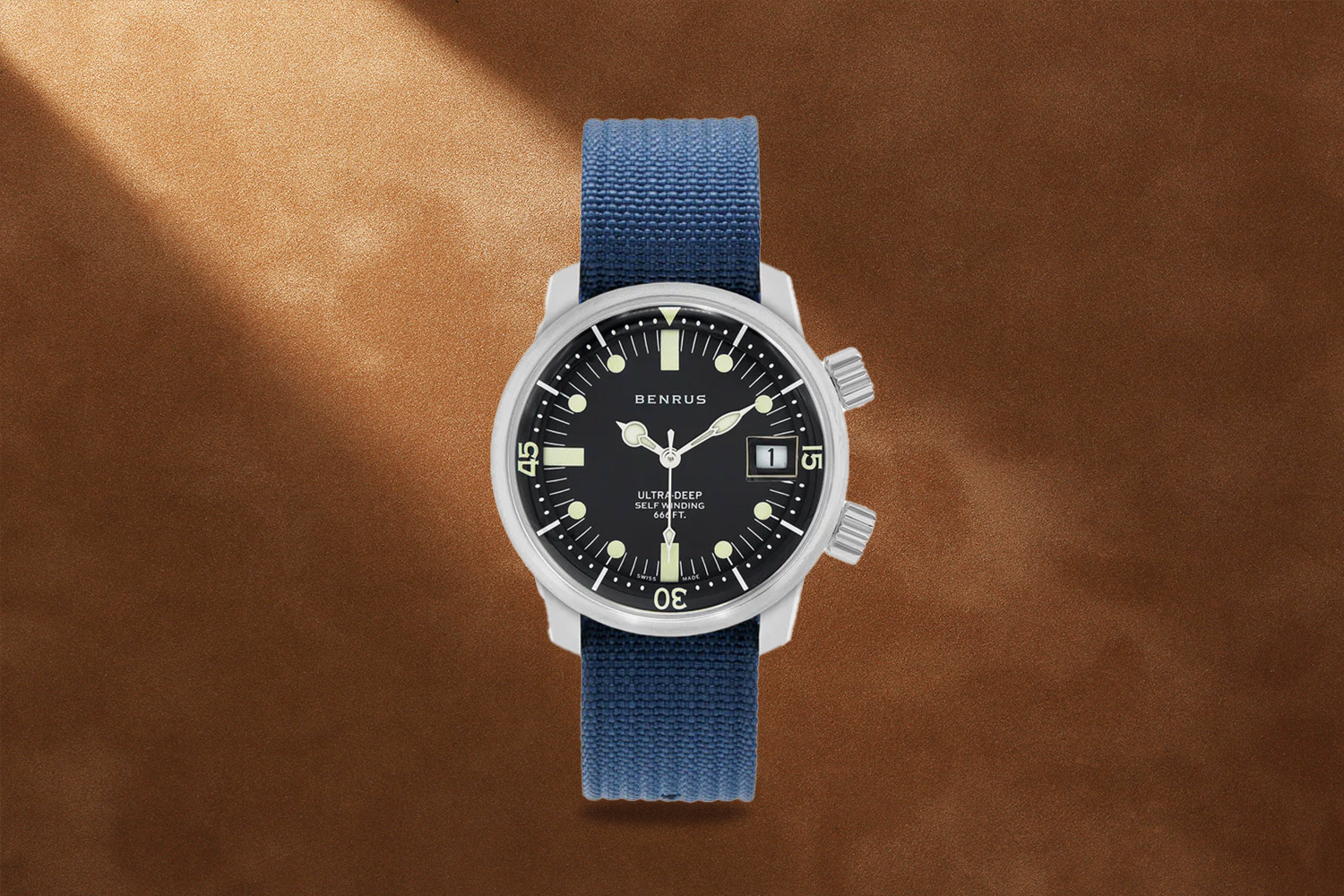Blue, silver and black watch