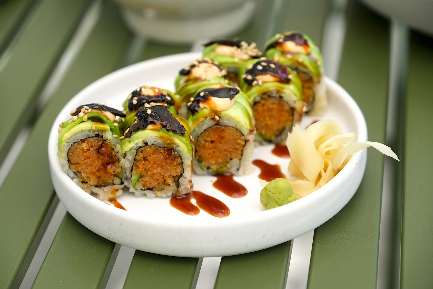 Plated sushi