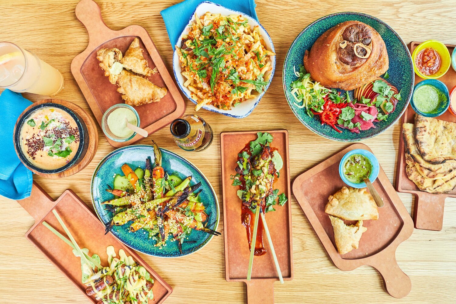 Spread of food on a table