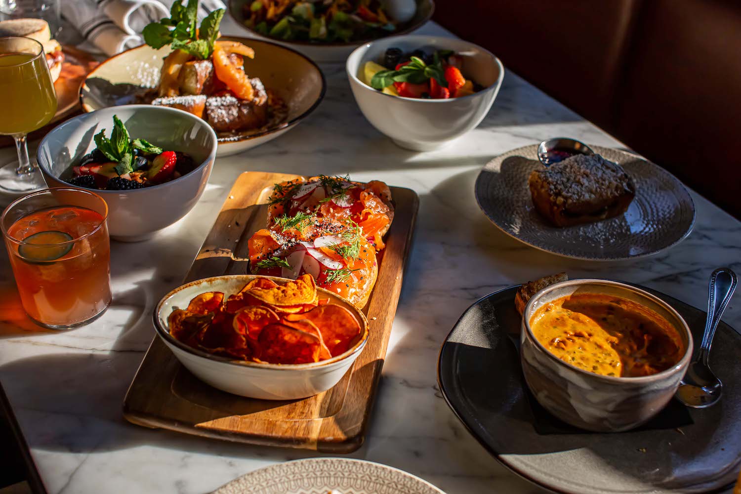 Assortment on food on a table