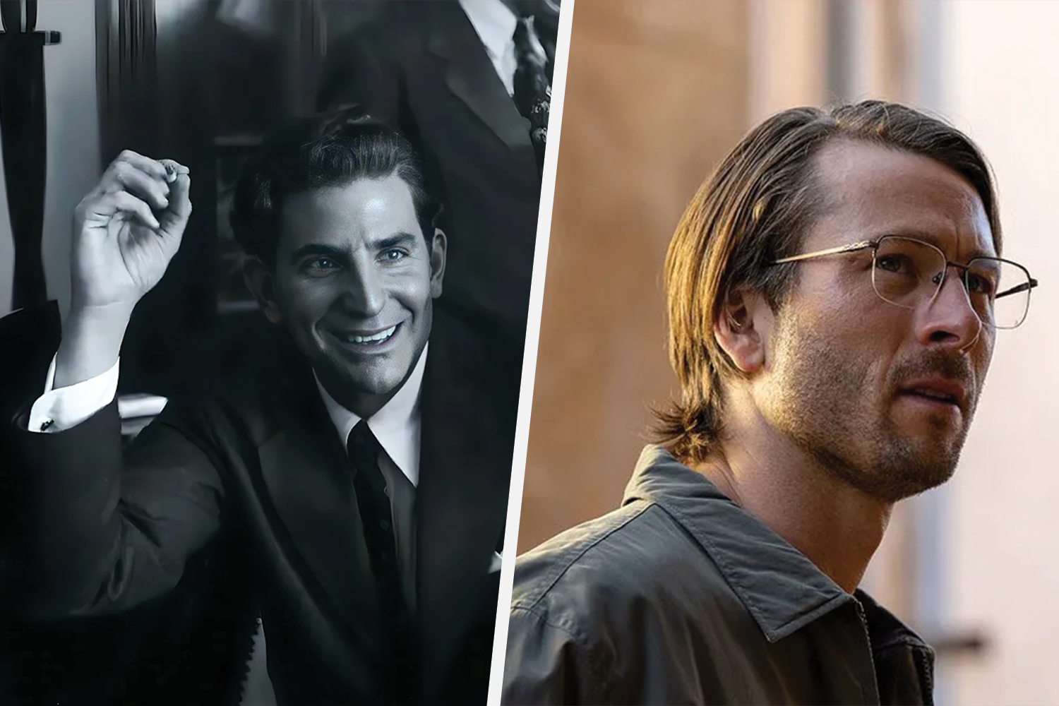 Bradley Cooper and Glen Powell