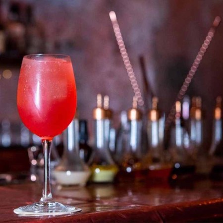 Jackolope Spritz cocktail on a bartop, one of the cocktails you'll find at the 2023 New York City Wine and Food Festival