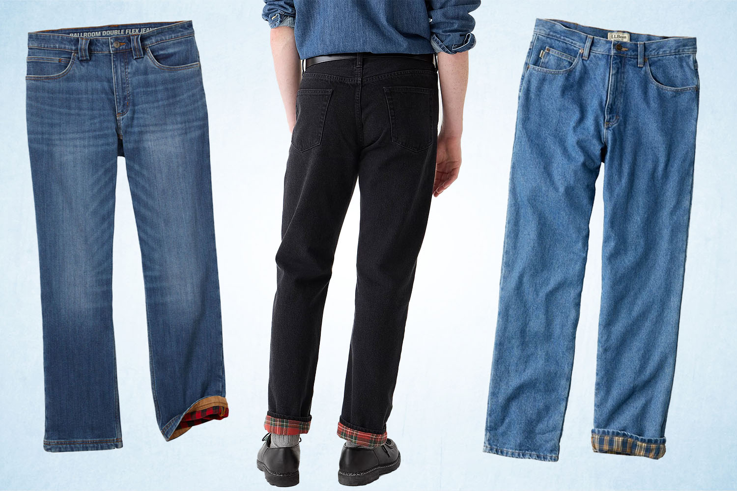 flannel-lined jeans