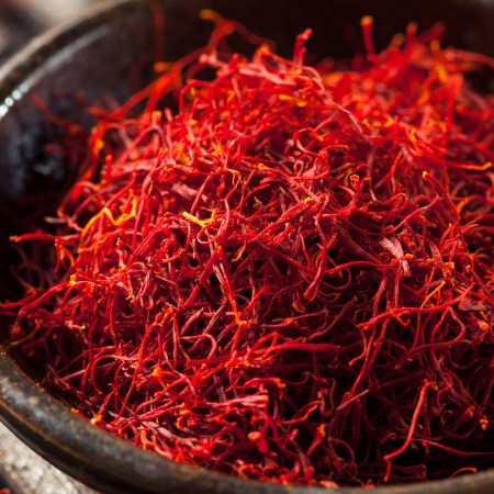 Raw Organic Red Saffron Spice in a Bowl