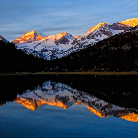 Mountain range and lake