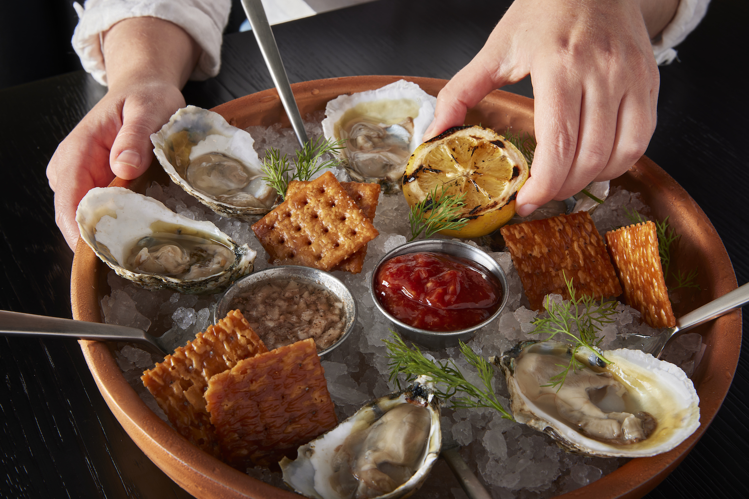 Oysters on ice