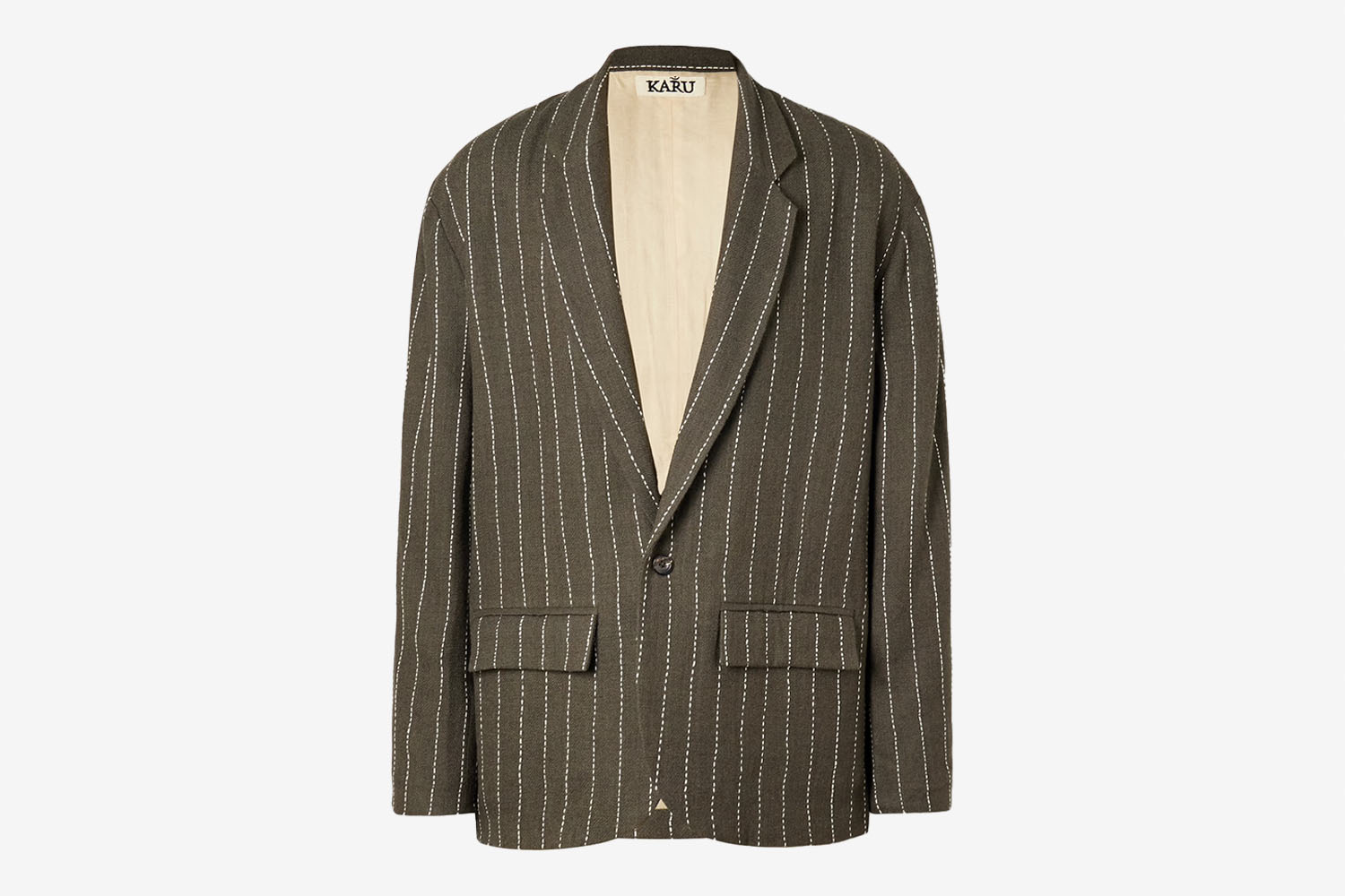 Freakiest Flex: Karu Research Embroidered Pinstripe Wool Blazer