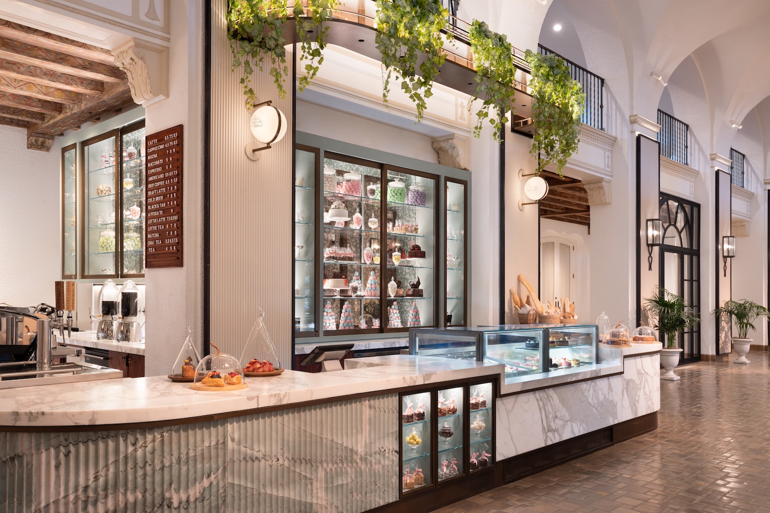 Counter of a bakery in the hotel