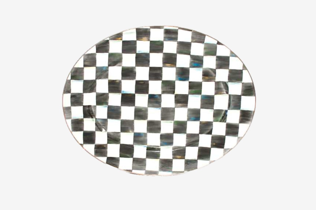 MacKenzie-Childs Large Courtly Check Enamel Oval Platter