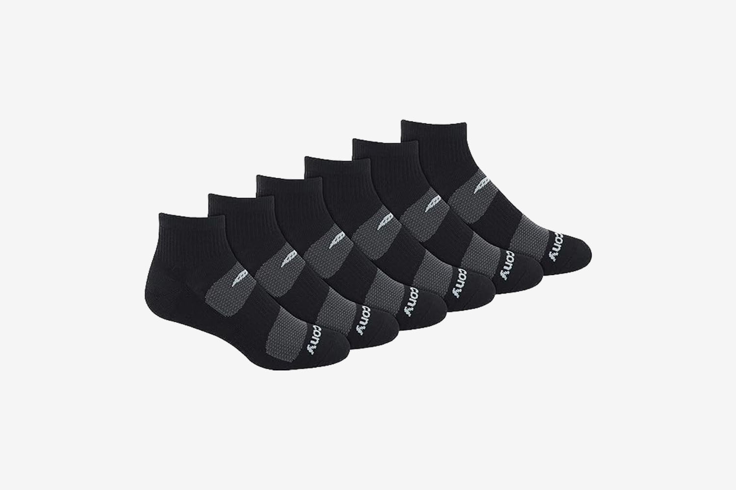 Saucony Mesh Ventilating Comfort Fit Performance Quarter Socks