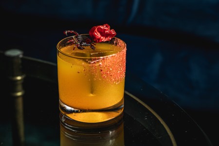 The Scorpio from Apothecary features charred-tomato and scorpion-pepper mezcal, gin, lime, pineapple, coconut water and turmeric.