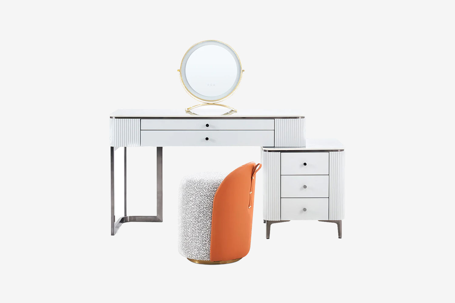 Breathing Modern Multifunctional White MDF Makeup Dressing Table