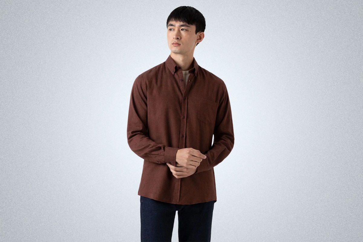 Sunspel Button Down Flannel Shirt