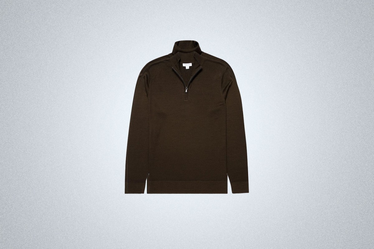 Sunspel Extra‑Fine Merino Zip Neck