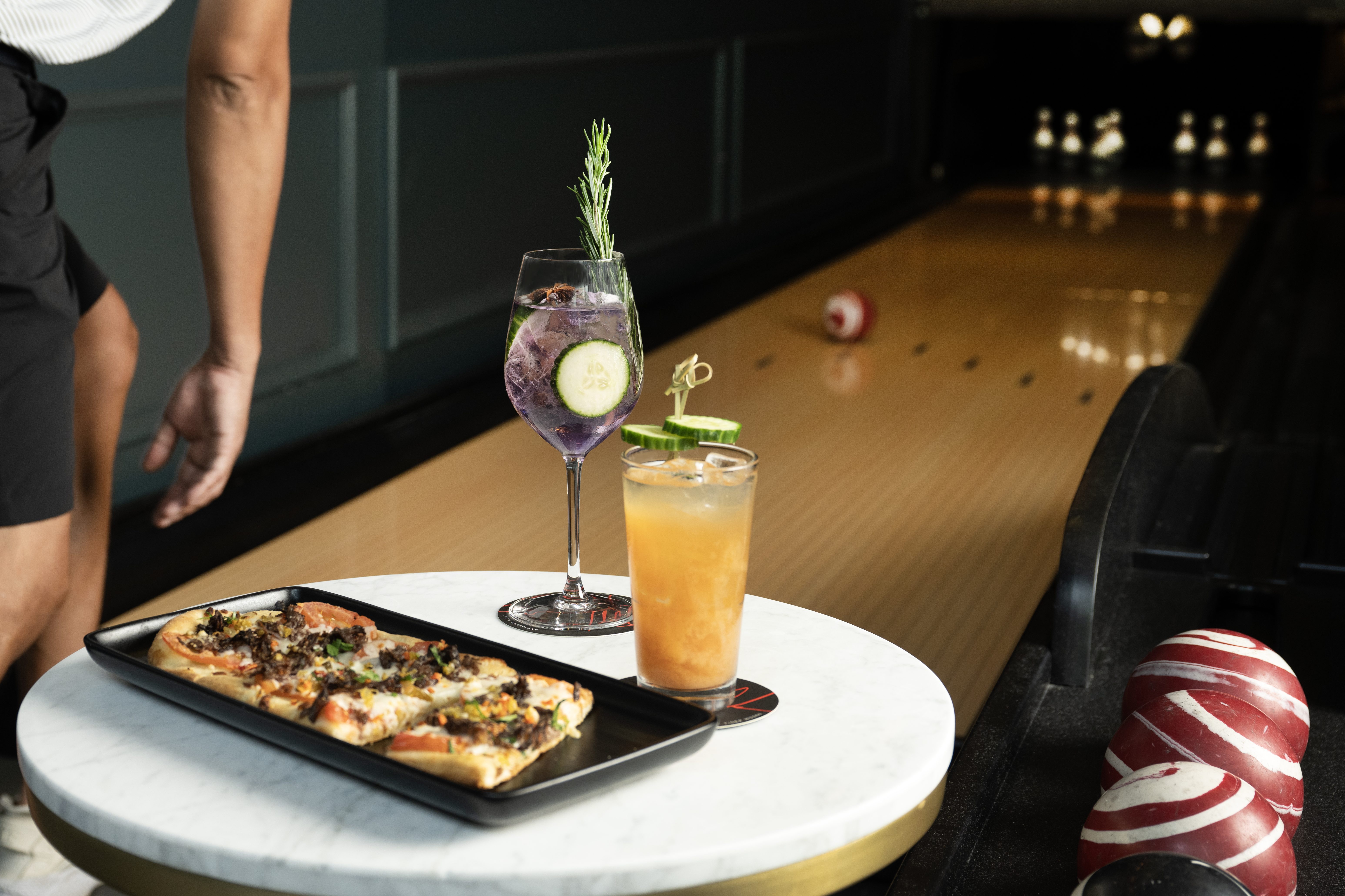 T-Sqaured Social lanes offer food and drink.
