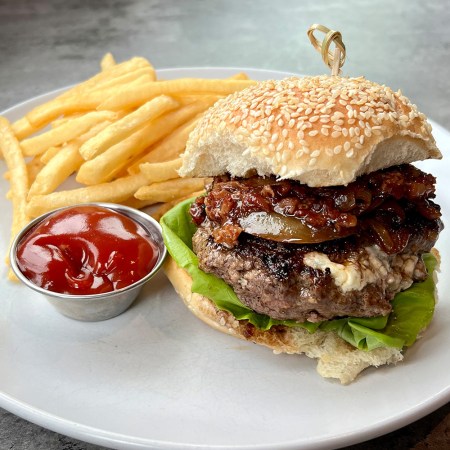 The Prime Wagyu Bleu Cheese Burger from Napa Kitchen and Wine in Virginia. Here's the full recipe for the burger.