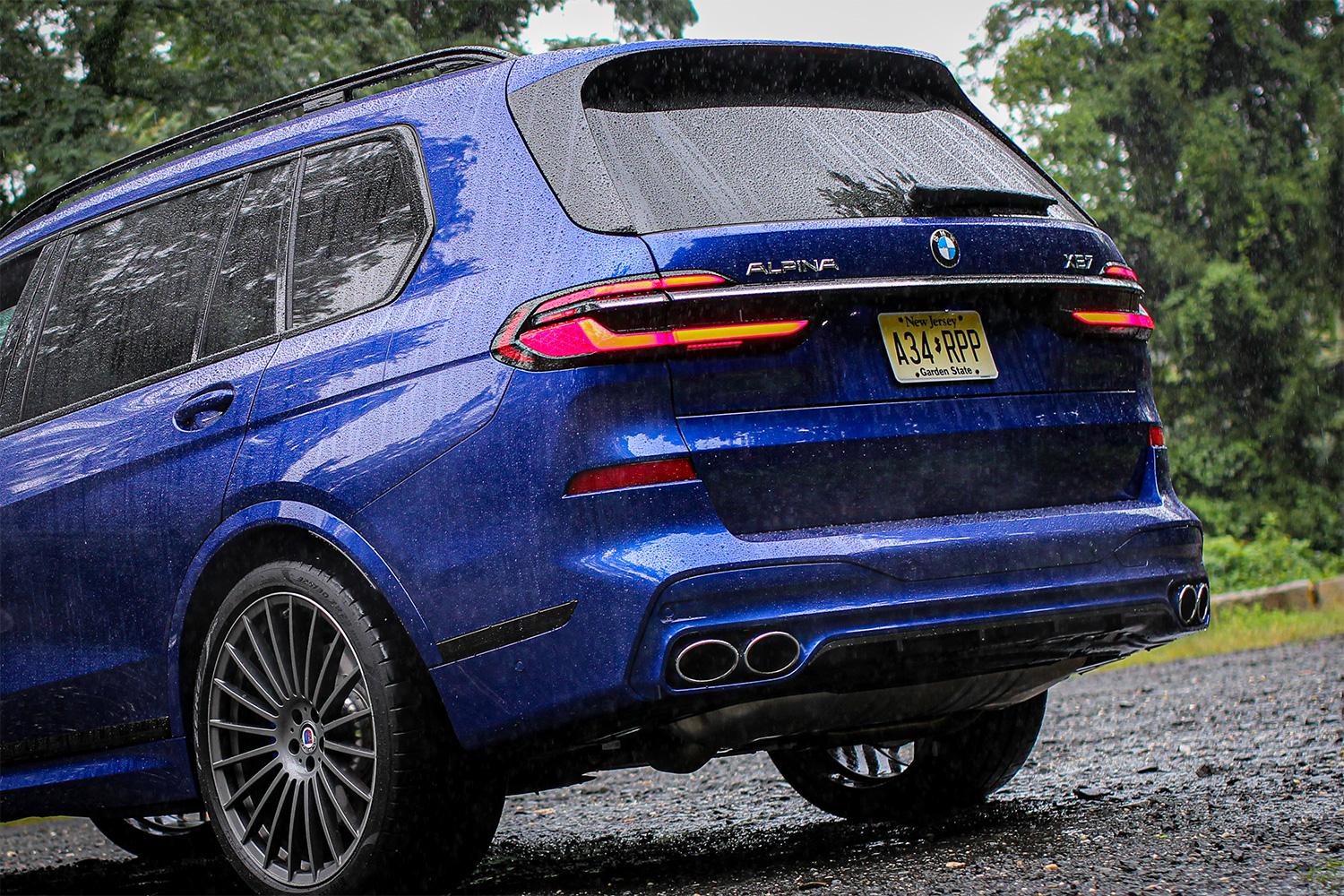 The rear end of the new BMW Alpina XB7