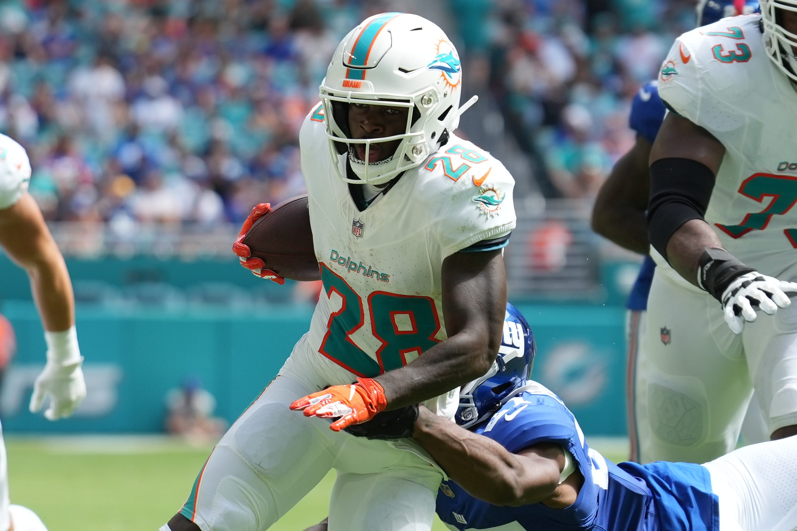 Miami Dolphins running back De'Von Achane.