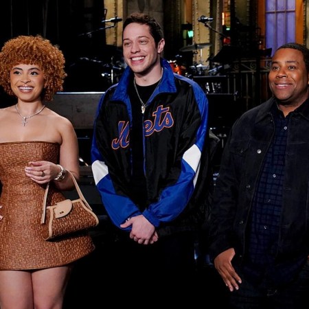Ice Spice, Pete Davidson and Kenan Thompson promote the season premiere of "Saturday Night Live"
