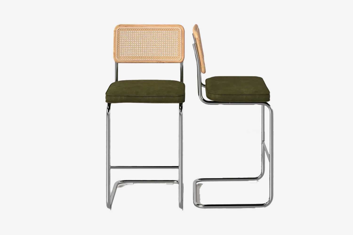 AllModern Walsh Velvet Bar u0026amp;amp; Counter Stool (Set of 2)