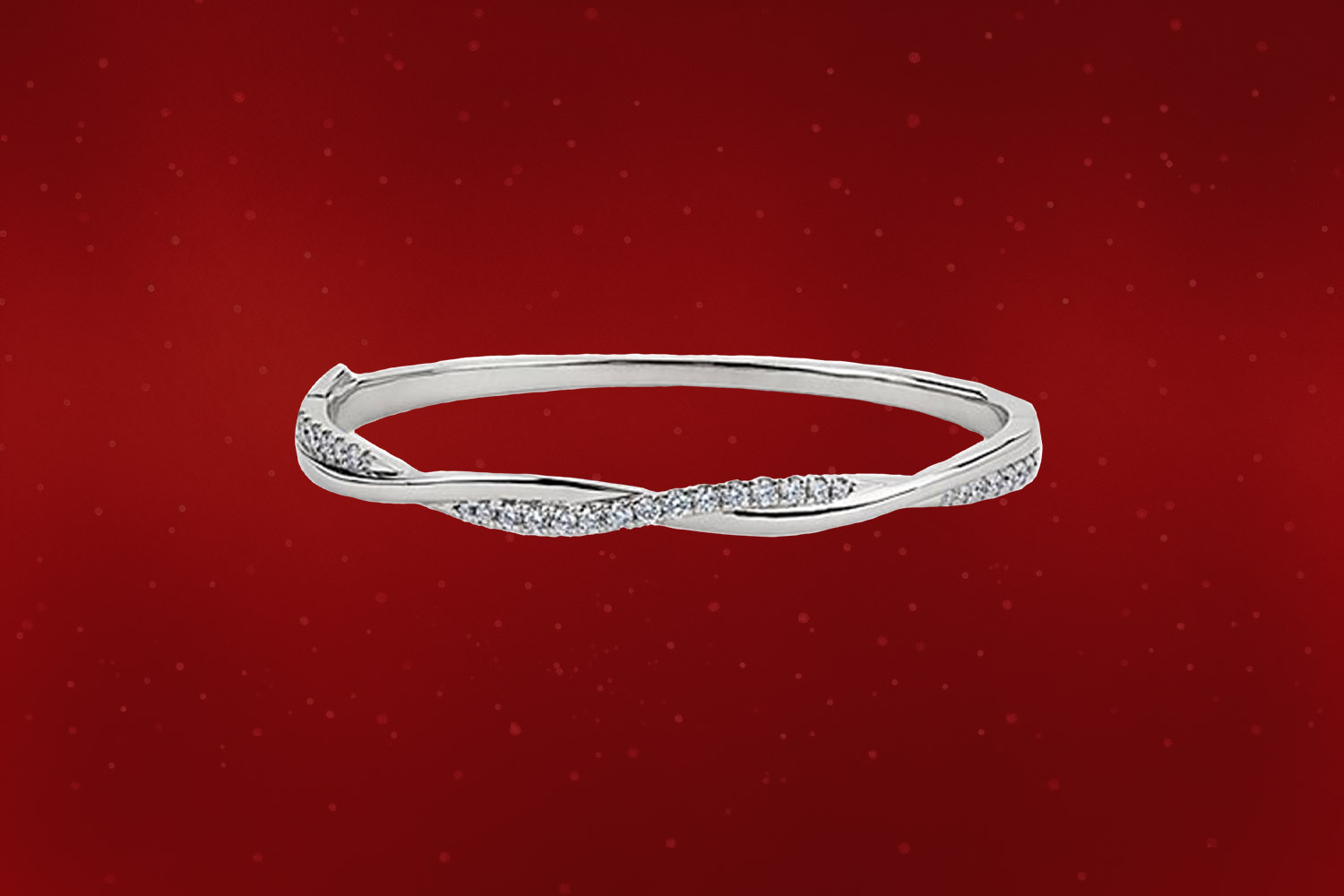 Blue Nile Twisting Diamond Bangle In 14k White Gold ￼
