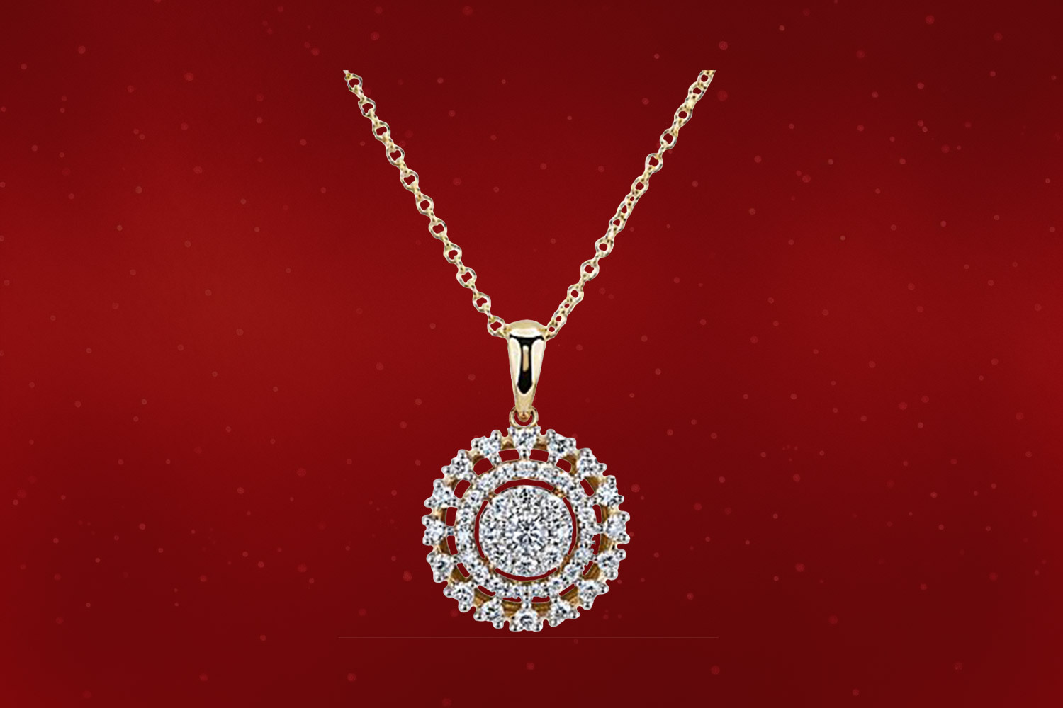 Blue Nile Sunburst Diamond Halo Pendant In 14k Yellow Gold￼